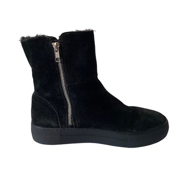 J Slides Suede Boots‎ Size 8.5 Faux Fur Lining Platform Indie Grunge Winter - Picture 5 of 11